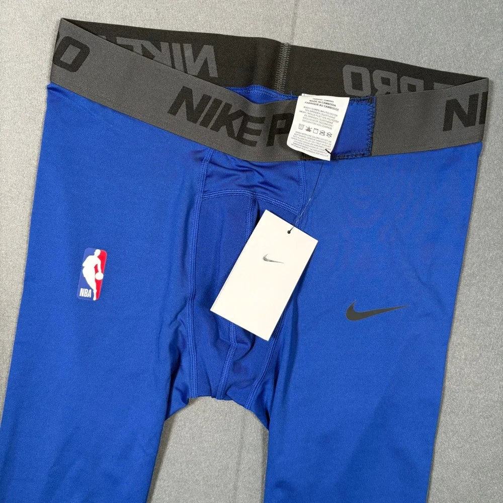 Nike Pro NBA 3/4 Compression Tights Player Issue Base Layer Blue L NWOT DN1547